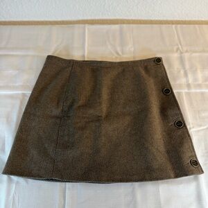 Prana Nicky Lined Wool Blend Mini Skirt in Espresso brown. Women’s Size 4.